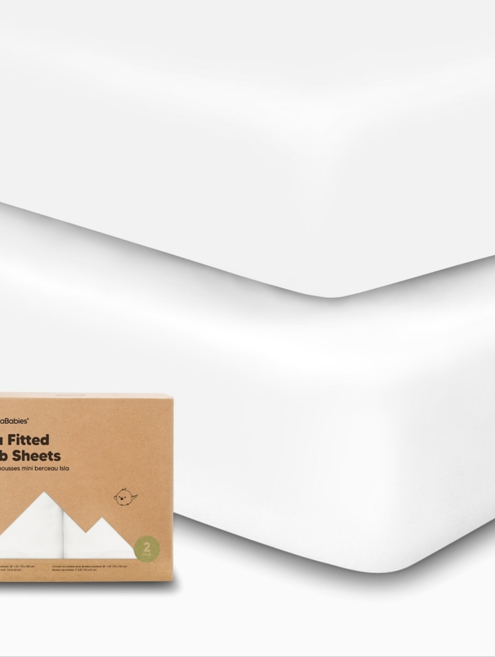 KeaBabies Isla Fitted Crib Sheet - Soft White